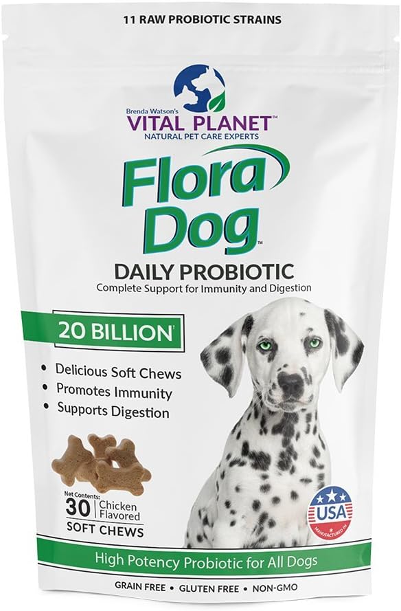 Vital Planet Flora Dog Probiotics – 20 Billion Cultures & 11 Strains, Bacon Flavoured Soft Chews (30 Count) - görsel 4