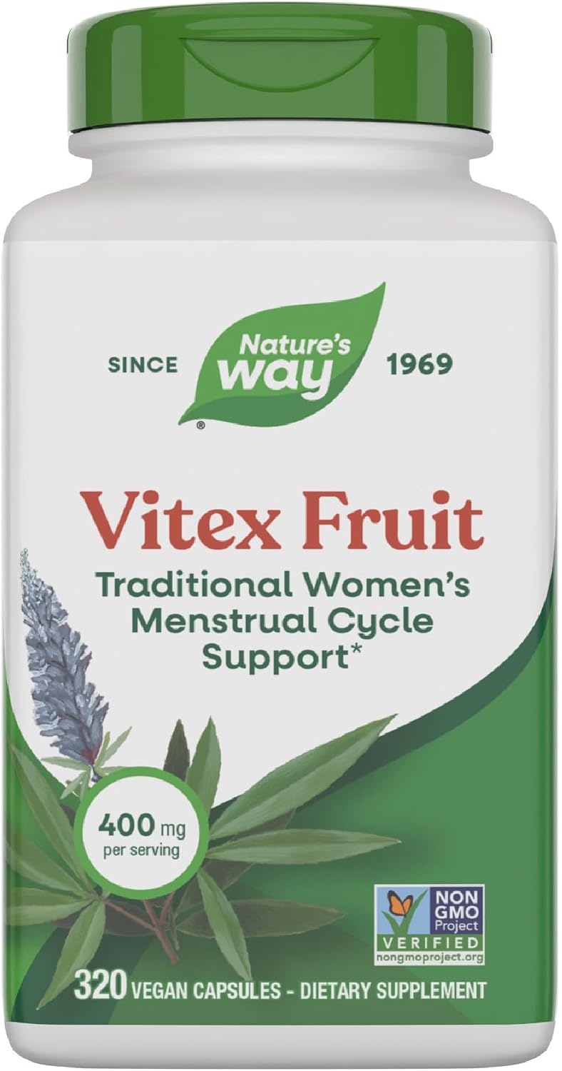 Nature's Way Vitex Fruit, Traditional Menstrual Support, 320 Capsules - görsel 1