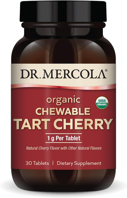 Dr. Mercola Organic Chewable Tart Cherry - Antioxidant Support - 30 Chewable Tablets