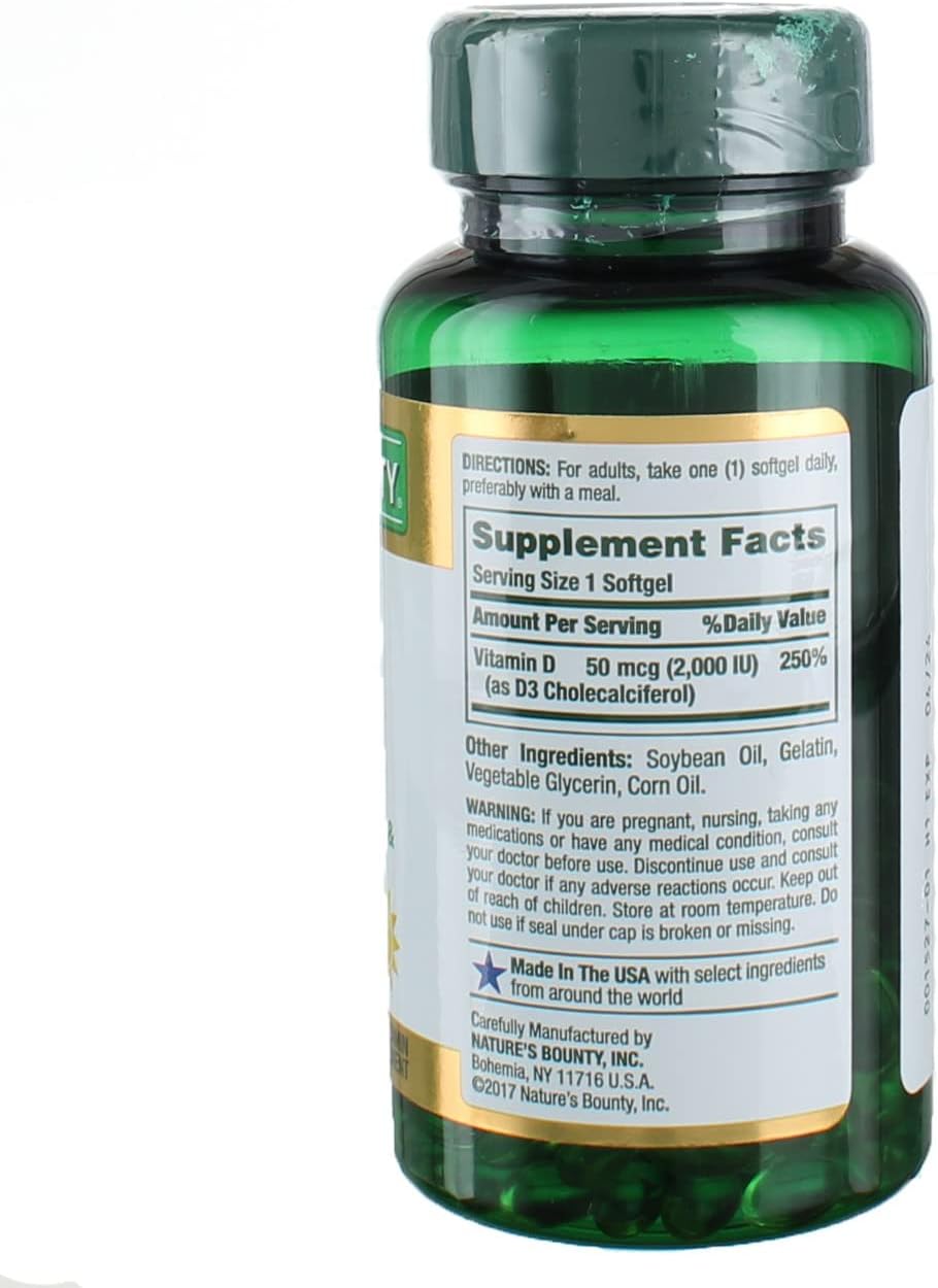 Nature's Bounty Vitamin D 2000 IU Tablets, 150 Tablets - görsel 2