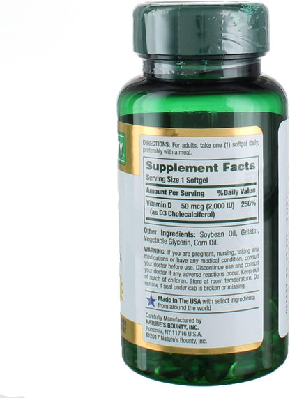 Nature's Bounty Vitamin D 2000 IU Tablets, 150 Tablets