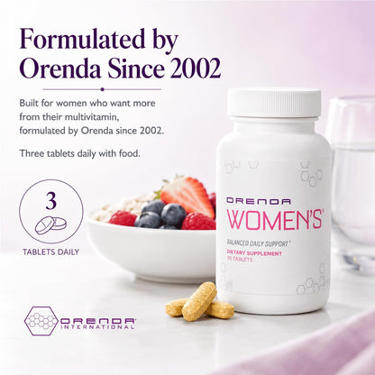 Orenda Women's® Multivitamin - All 8 Forms of Vitamin E, Methylated Folate & Active B-12 - Women 35+ - 90 Tablets