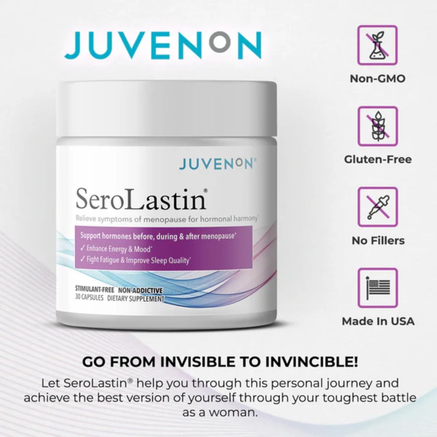 Juvenon Menopause Support Supplement - Mood, Hot Flashes, Energy & Sleep (30 Capsules) - görsel 6