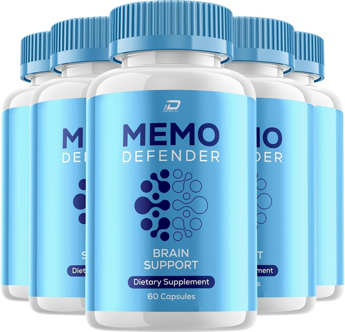 Memo Defender Brain Supplement Capsules – MemoDefender All-Natural Maximum Strength Formula Focus Capsules, MemoDefend Nootropic Support and Reviews (5 Pack – 300 Capsules) - görsel 1