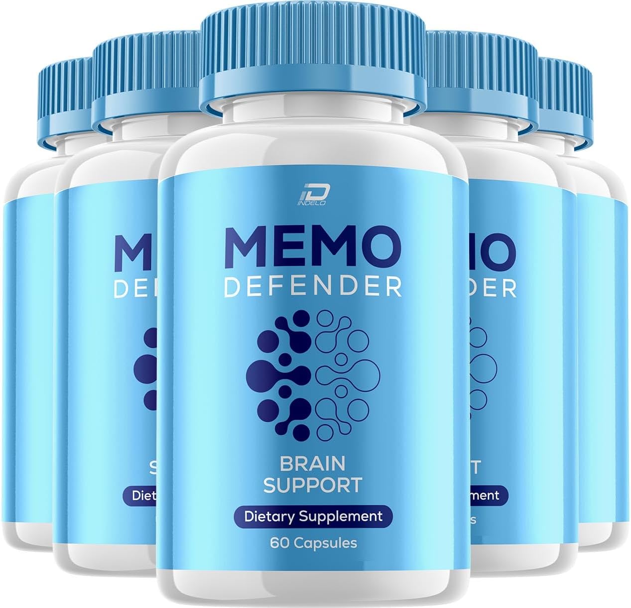 Memo Defender Brain Supplement Capsules – MemoDefender All-Natural Maximum Strength Formula Focus Capsules, MemoDefend Nootropic Support and Reviews (5 Pack – 300 Capsules) - görsel 1