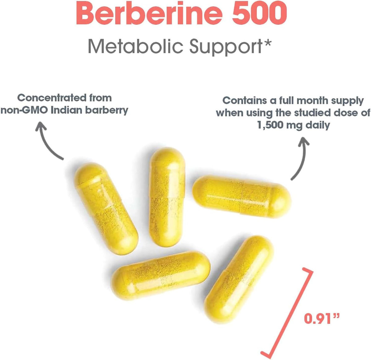 ARG Berberine 500 – 500 mg Berberine HCl – Metabolic and Blood Sugar Support – 90 Capsules - görsel 6