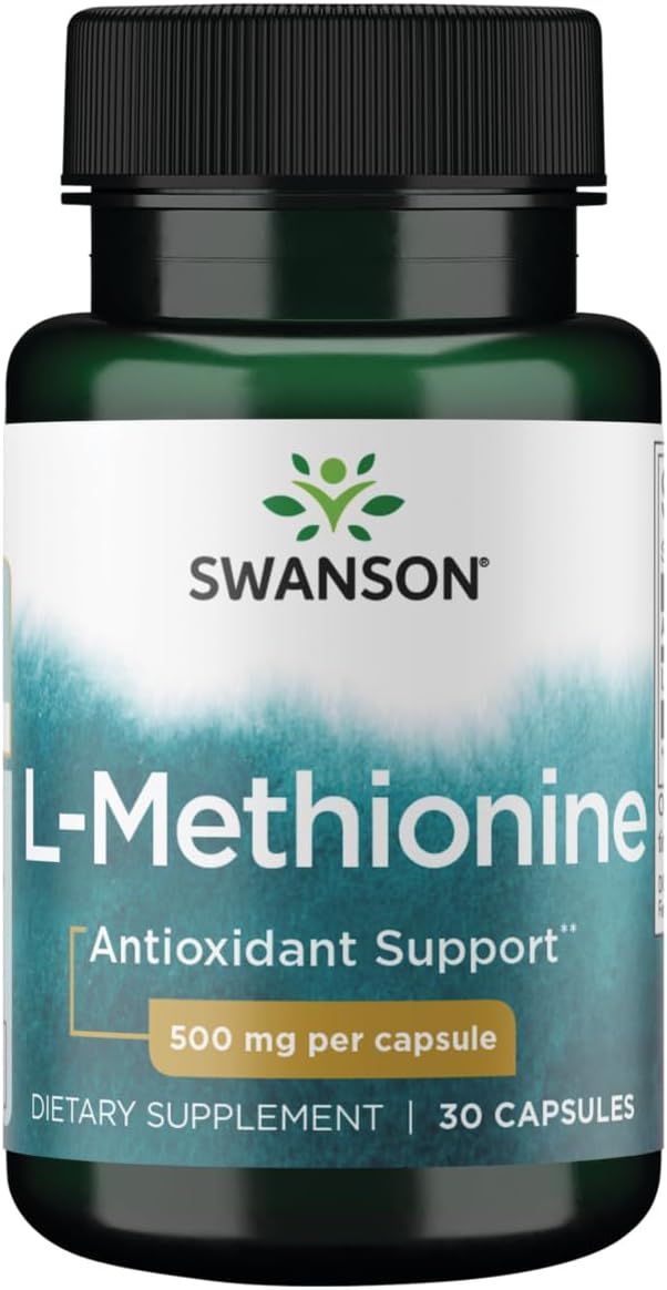 Swanson L-Methionine 500 mg – Pure Essential Amino Acid for Liver Health (30 Capsules) - görsel 1