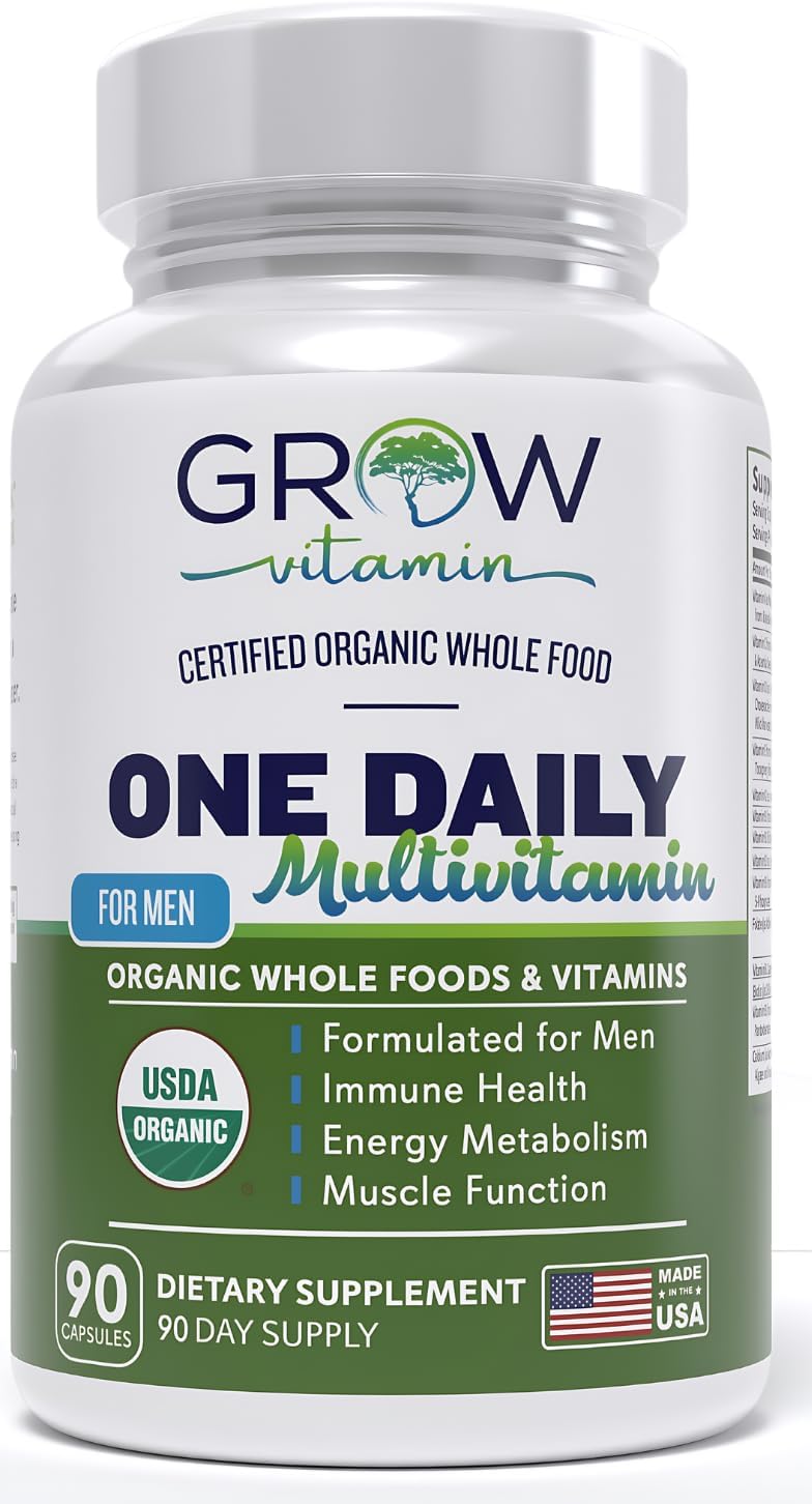 One Daily Multivitamin for Men – with Vitamins & Minerals + Organic Whole Foods, Supplement to Support Energy and General Health – Non-GMO – 90 Capsules | 3 Month Supply - görsel 1