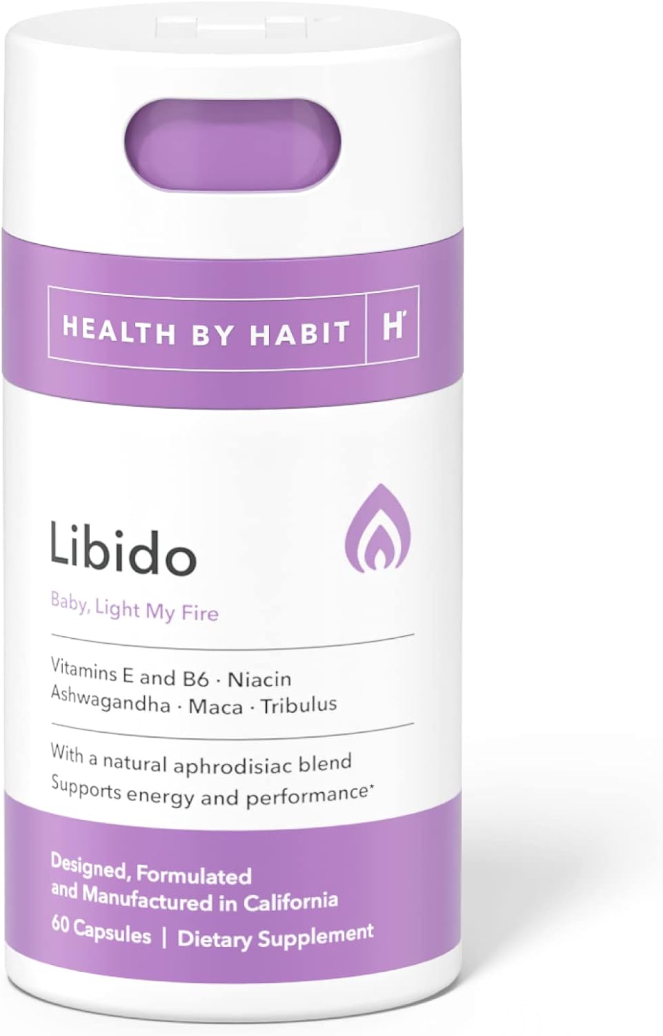 Health by Habit Libido Blend (60 Capsules) - Natural Aphrodisiac Blend with Maca, Ashwagandha, Vegan, Non-GMO, Sugar-Free - görsel 1
