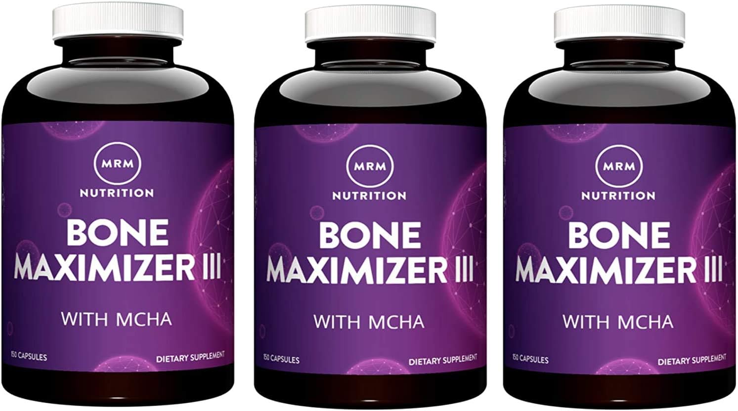 MRM Bone Maximizer III - MCHC Bone Support Supplement - 150 Capsules (Pack of 3) - görsel 1