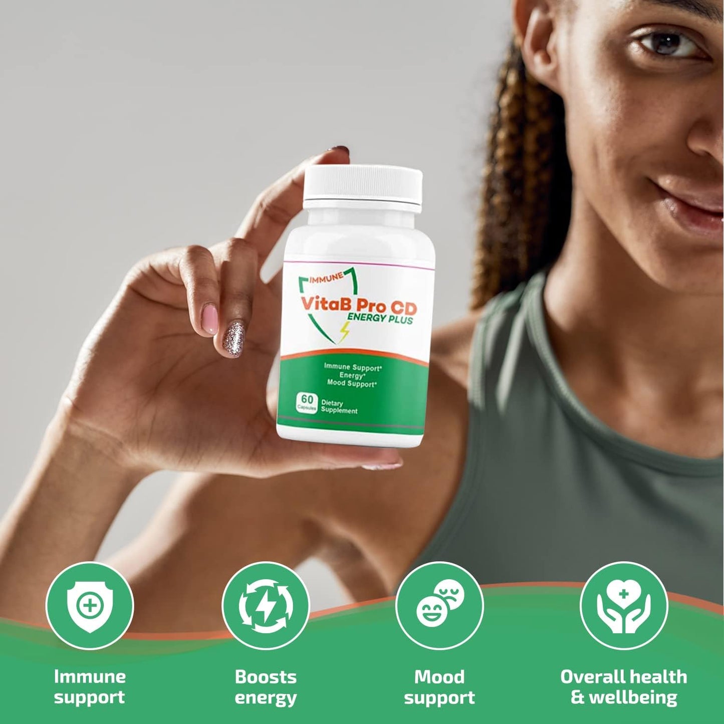 VitaB Pro CD Energy Plus - 6-in-1 Natural Energy & Immune Booster, Mood Balance - görsel 7