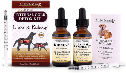 AMBER NATURALZ Internal Gold Detox Kit for Pets – Herbal Liver and Kidney Support