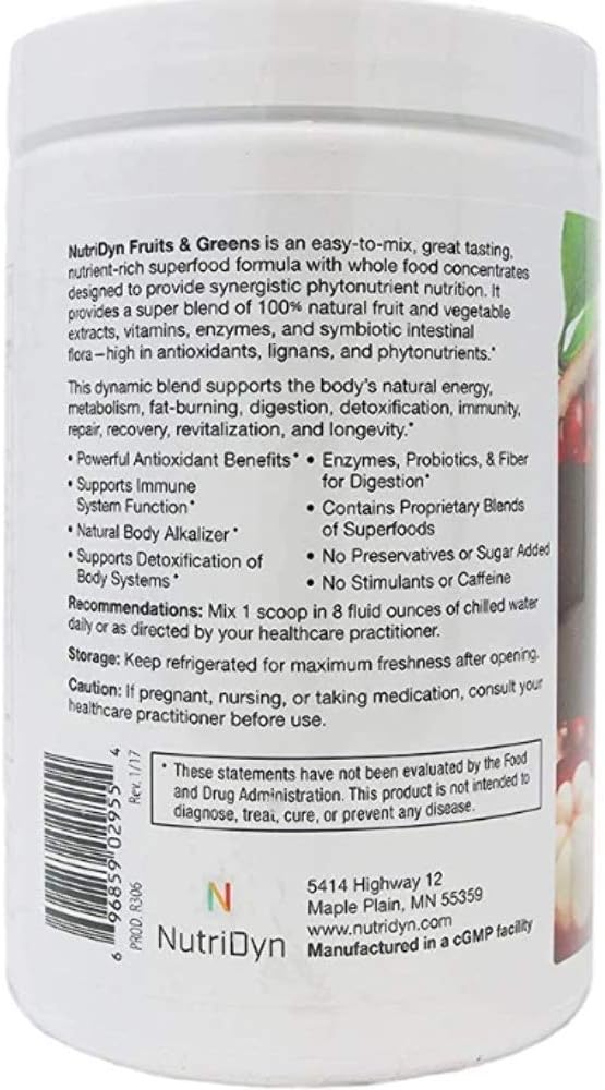 NutriDyn Fruits & Greens Berry Flavour – Certified Organic Superfood Blend - görsel 3