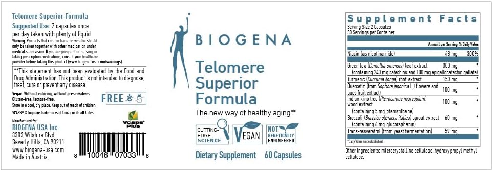 Biogena Telomere Superior Formula – Sirtuin Activation & Cellular Regeneration - görsel 2