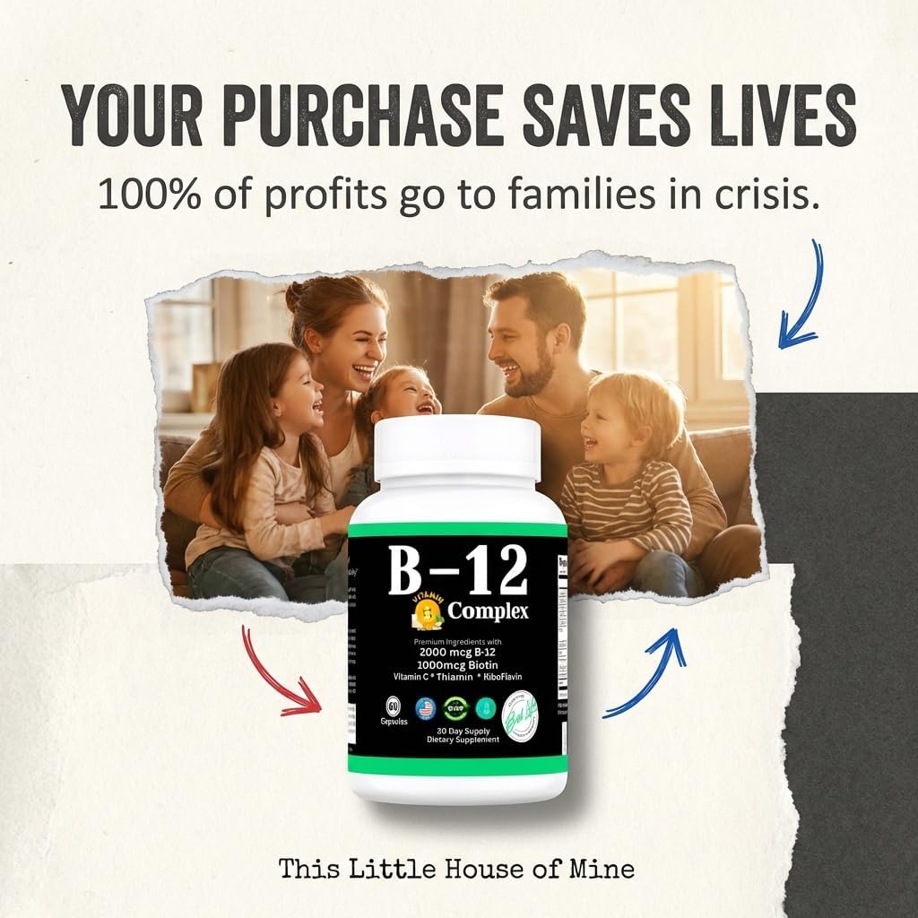 THIS LITTLE HOUSE OF MINE B-12 Vitamin Complex, 2000mcg B-12 with Vitamin C - görsel 3