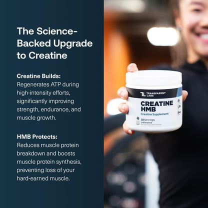 Transparent Labs Creatine HMB - Creatine Monohydrate Powder with HMB, Tropical Punch, 30 Servings