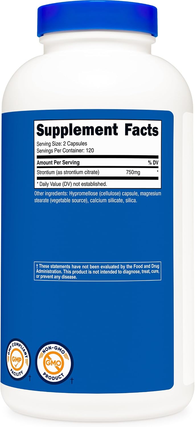 Nutricost Strontium Capsules 750mg, 240 Capsules - görsel 5