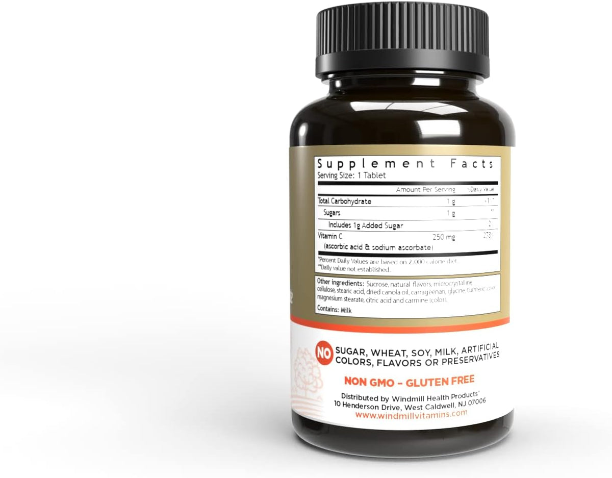Windmill Vitamin C 250mg Chewable Tablets, Tangerine Flavour, 60 Tablets - görsel 2