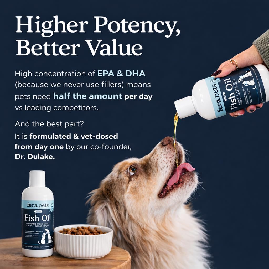 Fera Pets Liquid Fish Oil - Omega 3 for Dogs and Cats, 16 fl oz (473 ml) - görsel 5