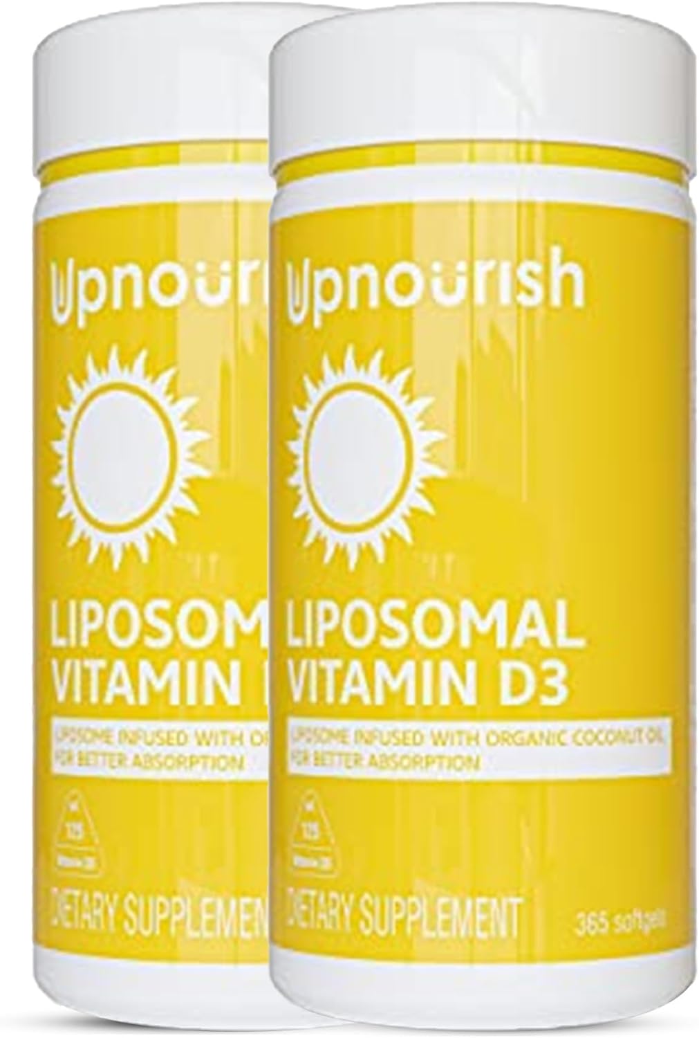 UpNourish Liposomal Vitamin D3 5000 IU Softgels – 1 Year Supply | Organic Coconut Oil Infused Vitamin D Supplement | Non-GMO, Gluten-Free | 365 Capsules - görsel 6