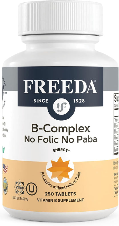 Freeda Super B Complex Without Folic Acid or PABA - 100 Tablets