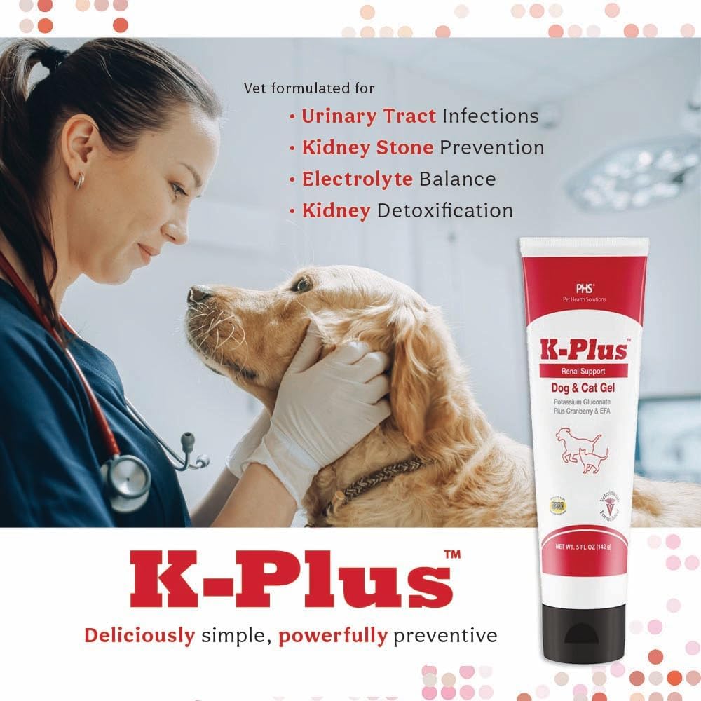 K-Plus Potassium Gluconate Renal Gel Plus Cranberry and EPA for Dogs and Cats - Veterinary Approved Renal Supplement - Supports Potassium Balance (3 Pack) - görsel 5