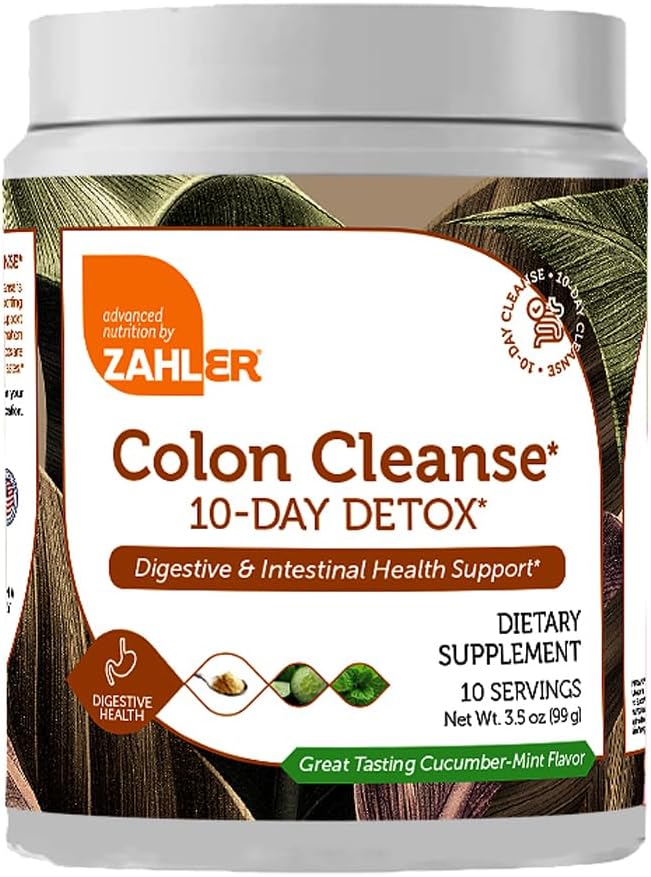 Zahler Colon Cleanse 10-Day Detox Cleanse – Cucumber Mint Flavour – Herbal Digestive Wellness – 3.5 oz Jar - görsel 1