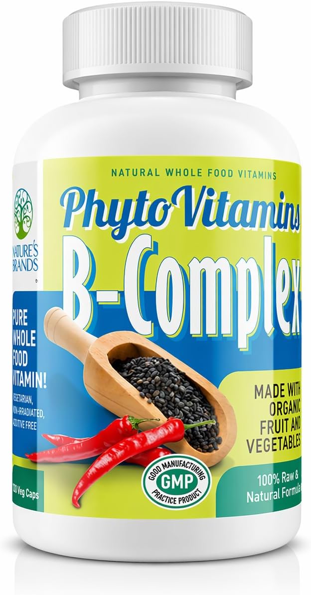 Nature's Brands Organic Whole Food Vitamin B Complex - 120 Vegetarian Capsules - görsel 1