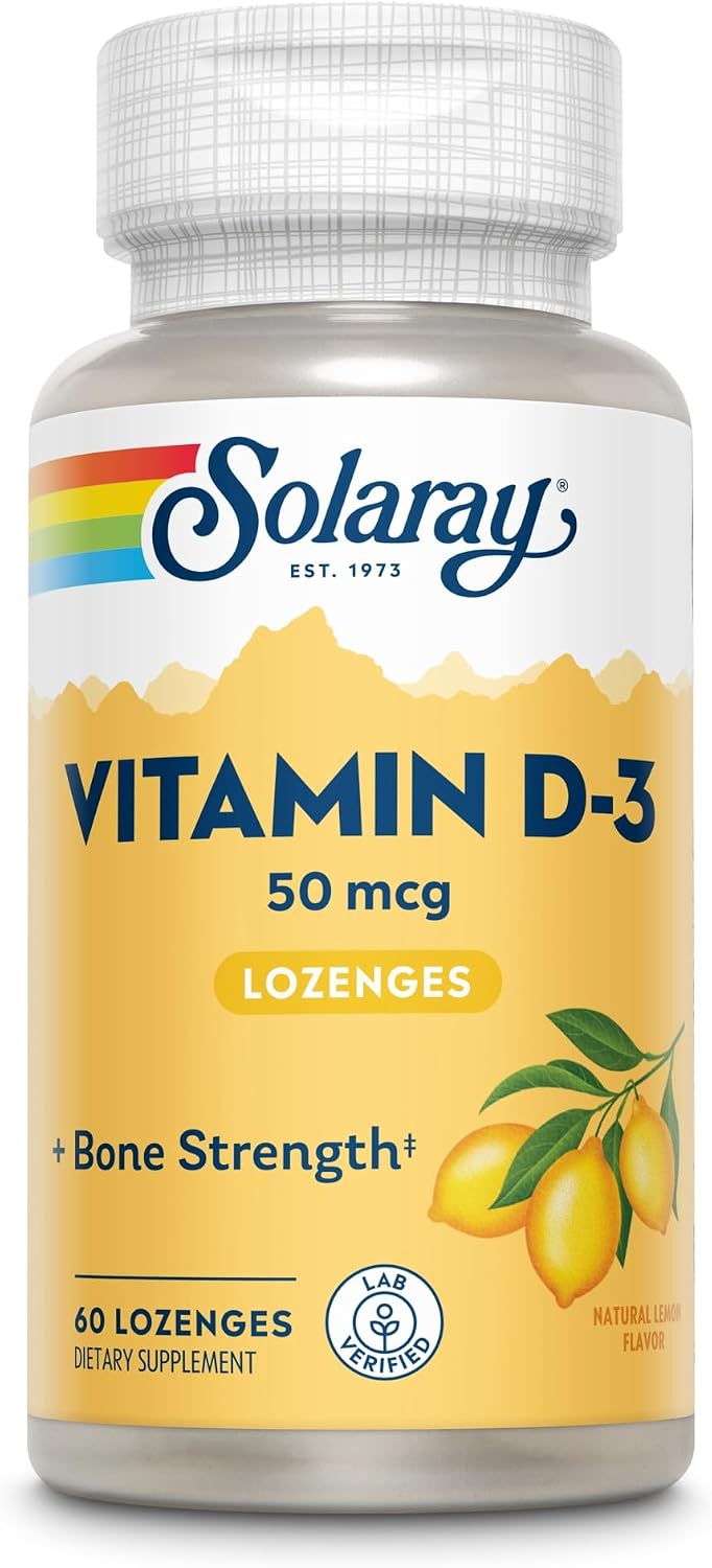 SOLARAY Vitamin D3 2000 IU Lozenges - Natural Lemon, 60 Lozenges - görsel 4