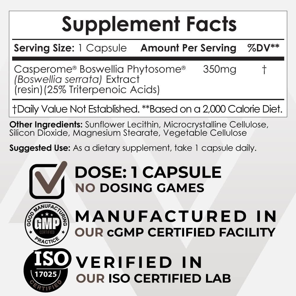 Nootropics Depot Boswellia Phytosome Capsules | 350mg | Casperome | 25% Triterpenoic Acids | Joint Health Support - görsel 2