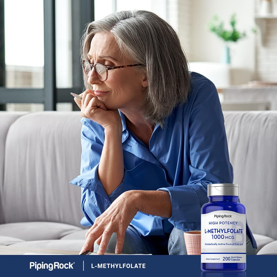 Piping Rock L-Methylfolate Supplement - 1000 mcg - 200 Capsules - görsel 5