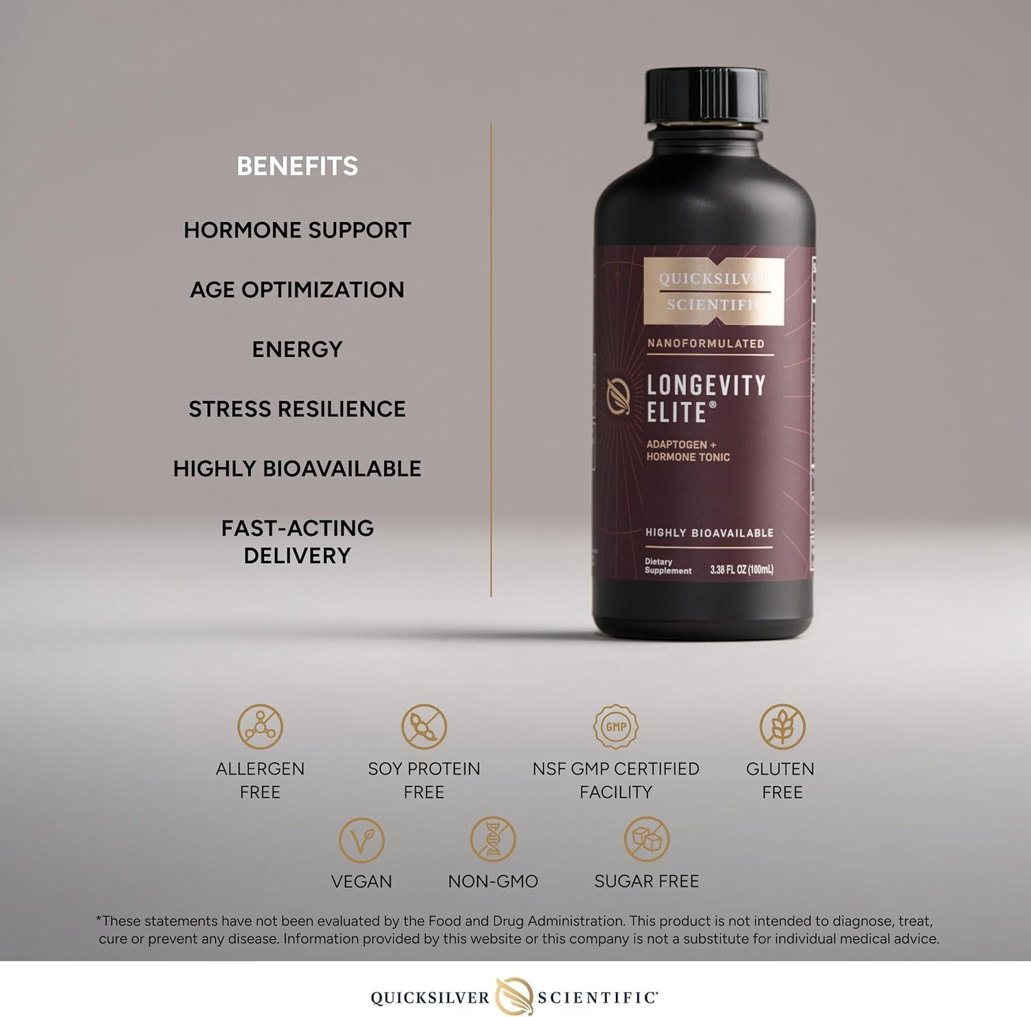 Quicksilver Scientific Longevity Elite – Liposomal Adaptogen + Pregnenolone Tonic (100ml) - görsel 4