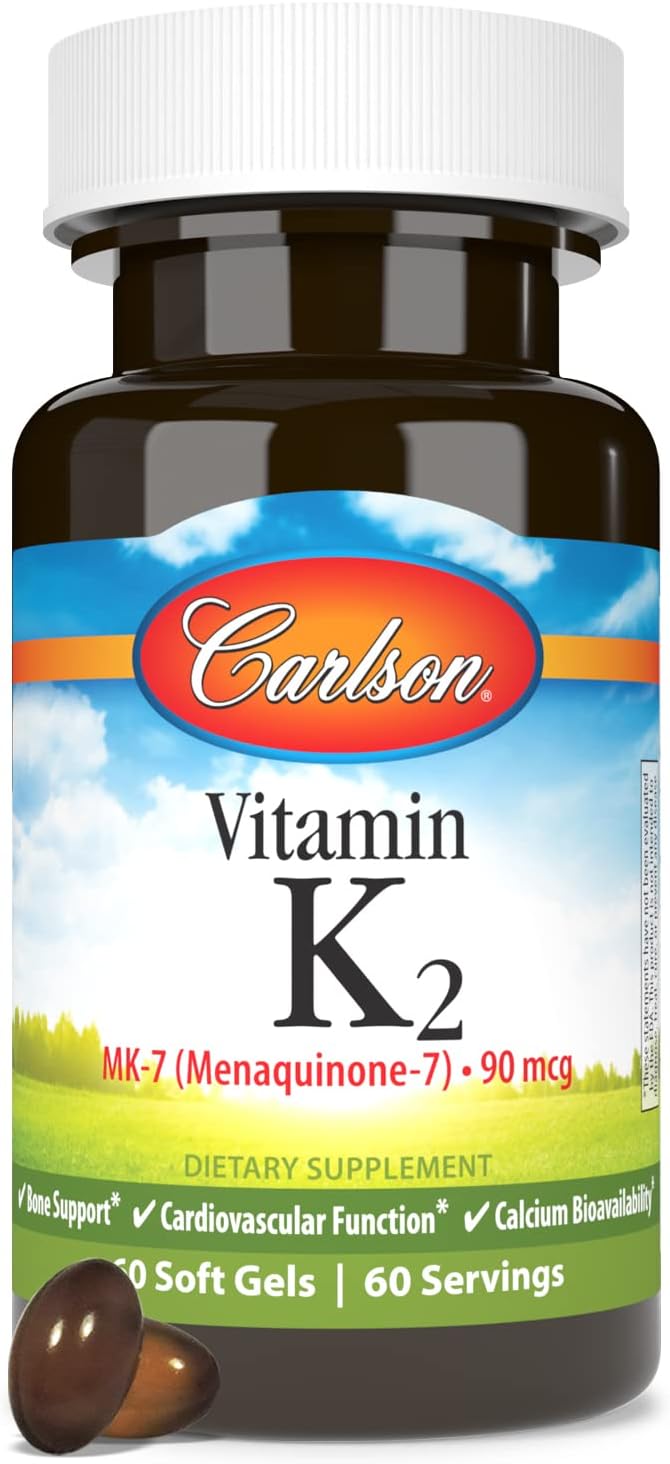 Carlson Vitamin K2 MK-7 (Menaquinone), 90 µg, Bone Support, 60 Softgels - görsel 5