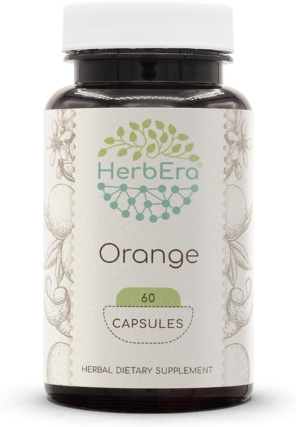 HerbEra Orange (Citrus Sinensis) Dried Peel – 500 mg, 120 Capsules