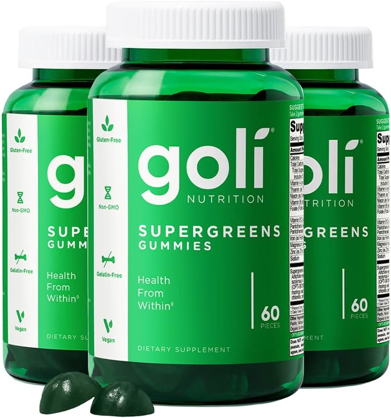 Goli SuperGreen Vitamin Gummy - 60 Gummies - Essential Vitamins and Minerals - Plant-Based, Vegan, Gluten-Free & Gelatine-Free - Health from Within - görsel 10