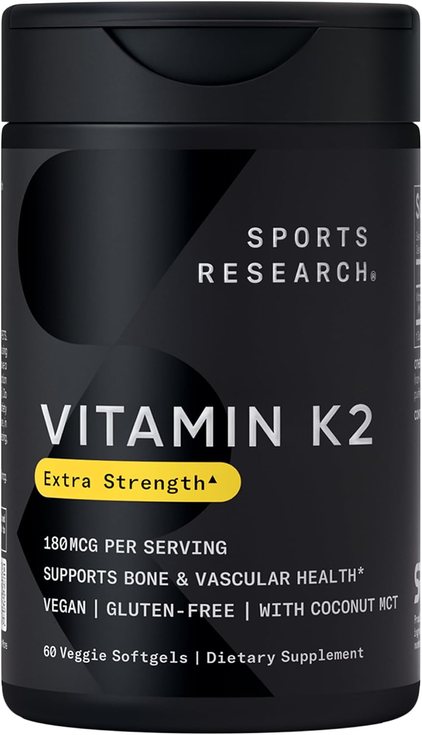 Sports Research Vitamin K2 as MK-7 100mcg with Coconut MCT Oil – 60 Veggie Softgels - görsel 9