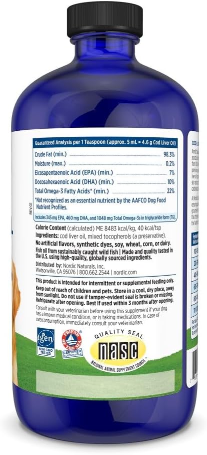 Nordic Naturals Pet Cod Liver Oil, Unflavoured - 473 ml - görsel 2