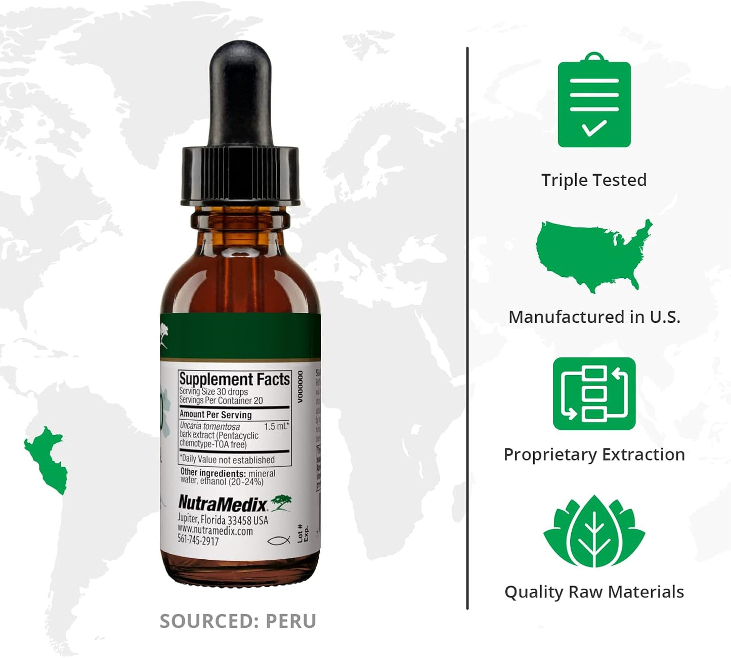 NutraMedix Samento Cat's Claw Tincture – Immune Support Supplement (30 ml) - görsel 2
