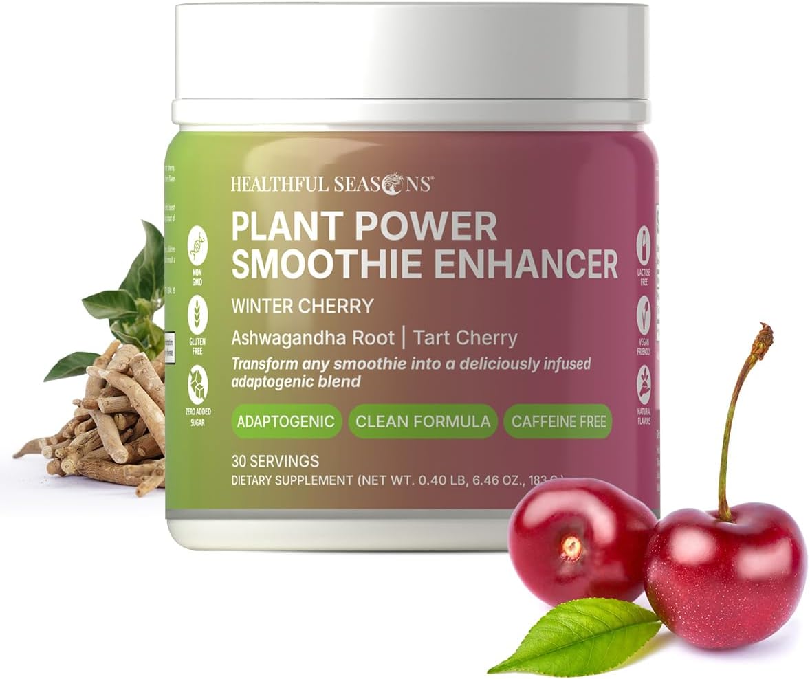 Smoothie Mix with Tart Cherry, Ashwagandha & Stevia - Drink Mix for Healthy Smoothies, Smoothie Bowls & Shakes - 30 Servings - görsel 1