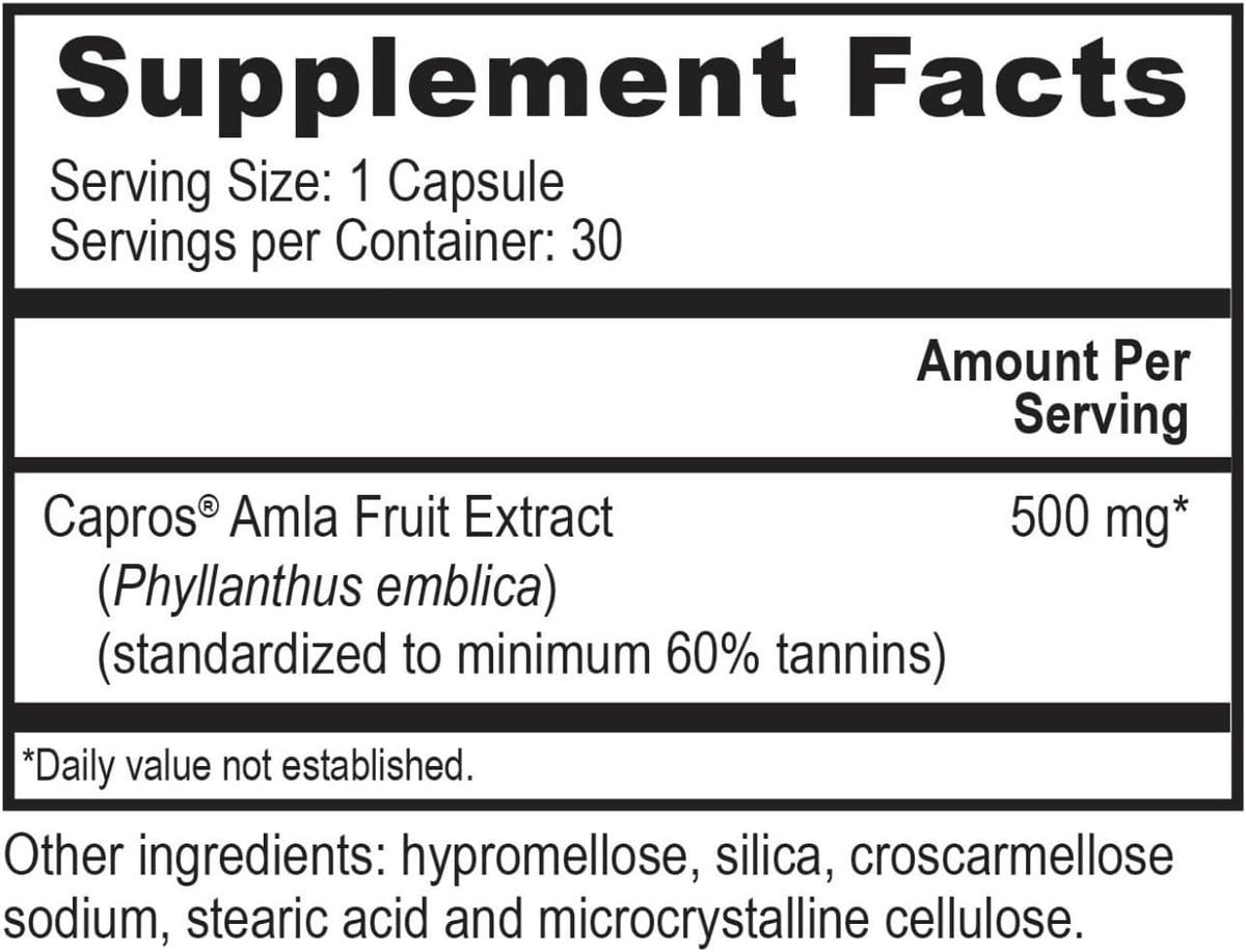 True-Capros Amla Fruit Extract – Polyphenol-Rich for Cardiovascular Support (60 Vegetable Capsules) - görsel 5