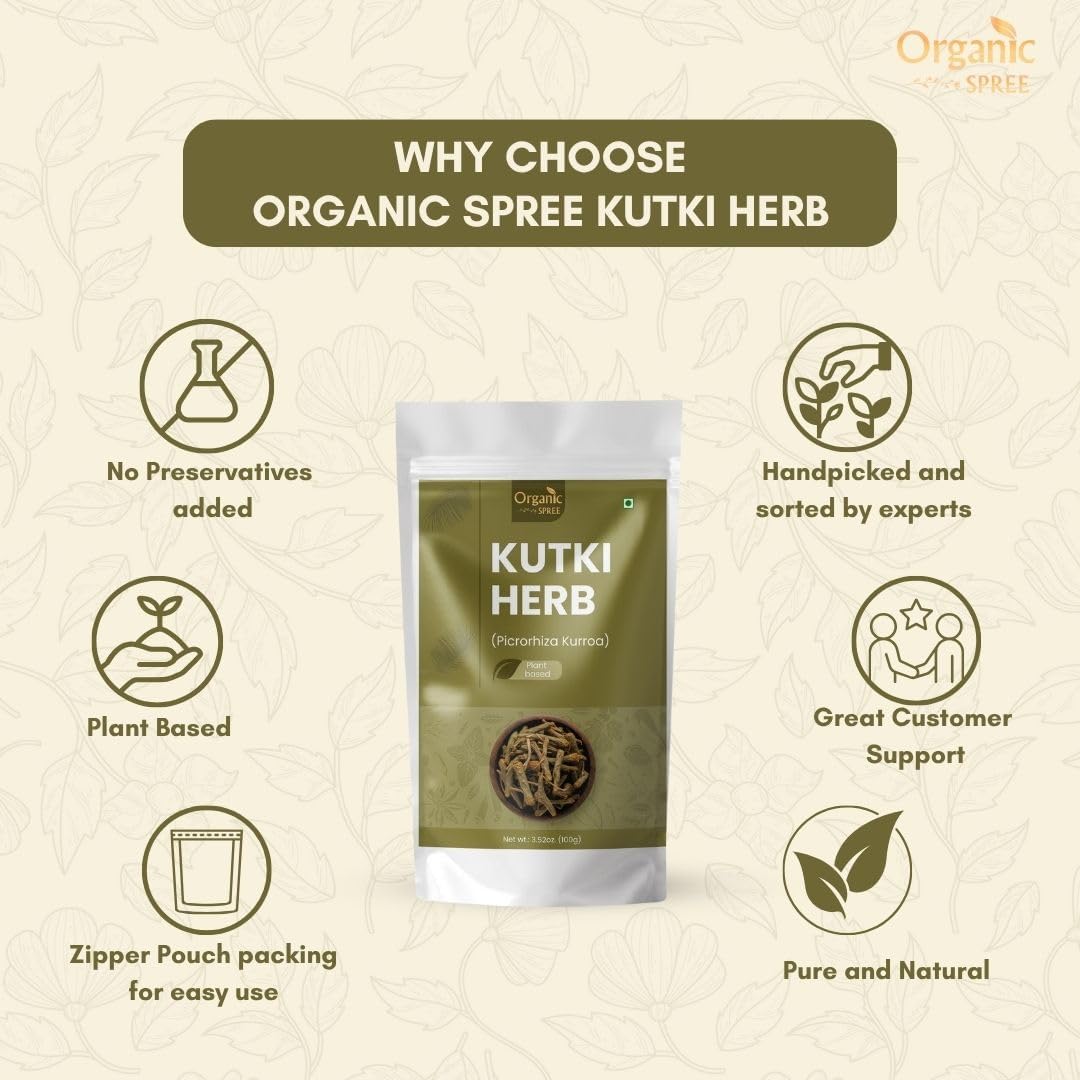 ORGANIC SPREE Kutki Herb 100g (3.52oz) Picrorhiza Kurroa | Katuka Rohini | Pure and Natural - görsel 6