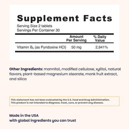 EZ Melts Vitamin B6 – Nervous System & Heart Health – Orange Blast – 60 Dissolvable Tablets