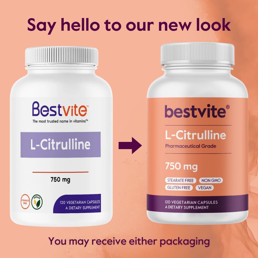 BESTVITE L-Citrulline 750mg per Capsule – 120 Vegan Capsules, Nitric Oxide Support - görsel 7