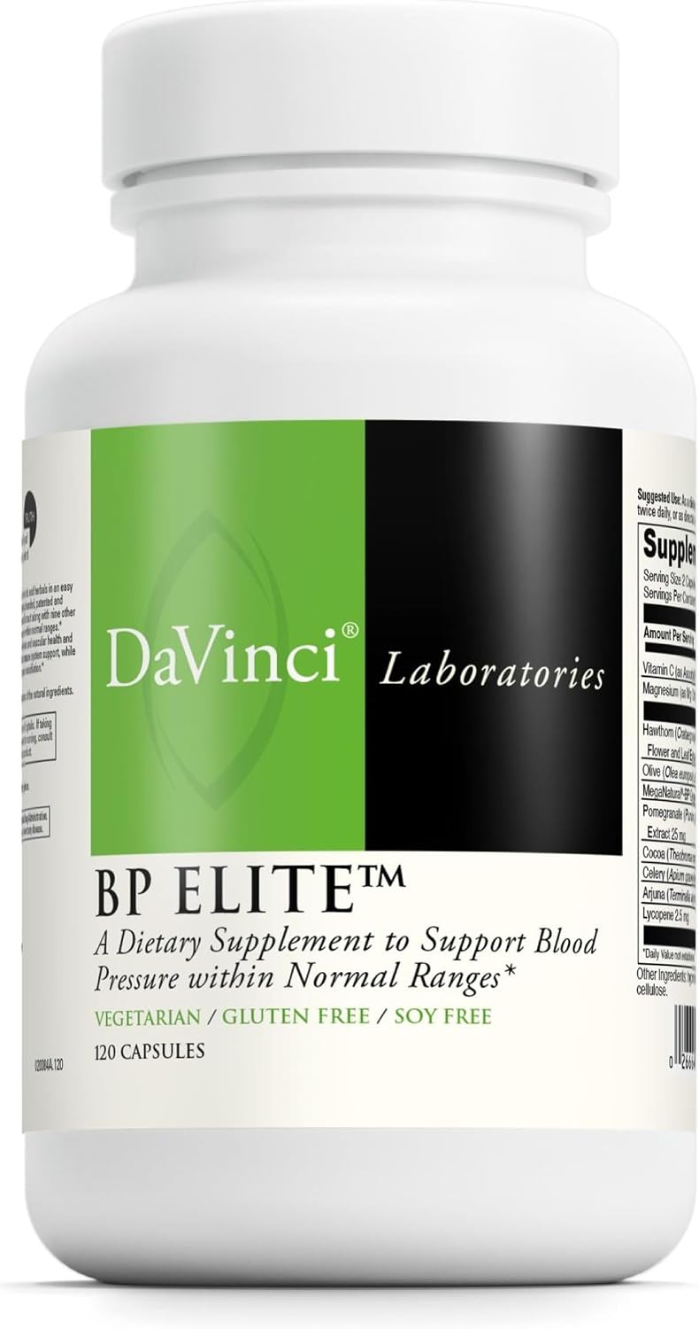 DAVINCI Laboratories BP Elite – Cardiovascular Support Formula with Magnesium, Vitamin C & Herbal Blend (120 Capsules) - görsel 1