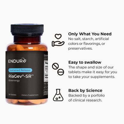 ENDUR-RIAGEV – Ribose + B3 – SR (Sustained Release) NAD+ 600 mg (90 ct)