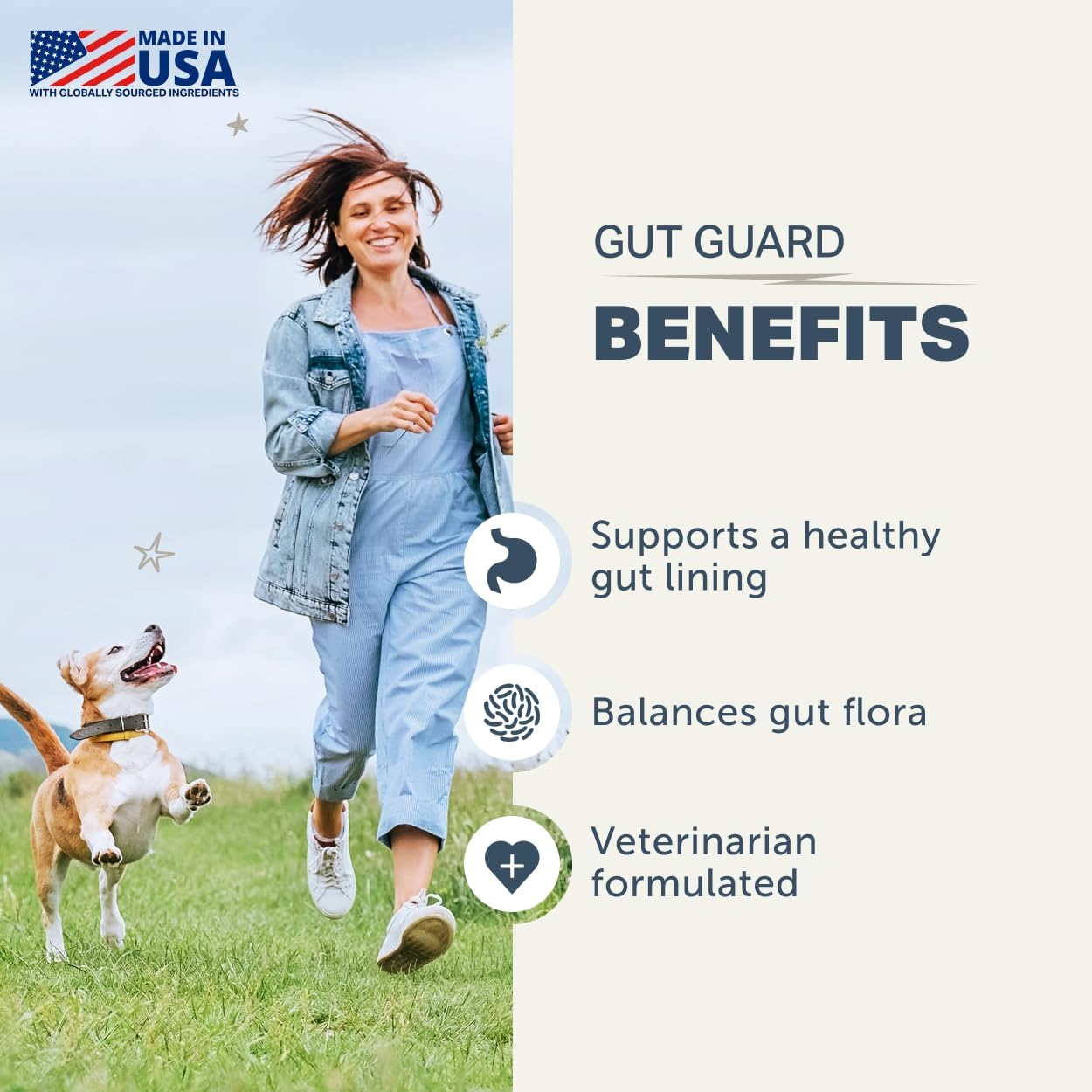 Four Leaf Rover Gut Guard - Dog Probiotics, Prebiotics and Organic Herbs for Gut Health and Immune Support - 30 Day Large Dog Supply - görsel 2
