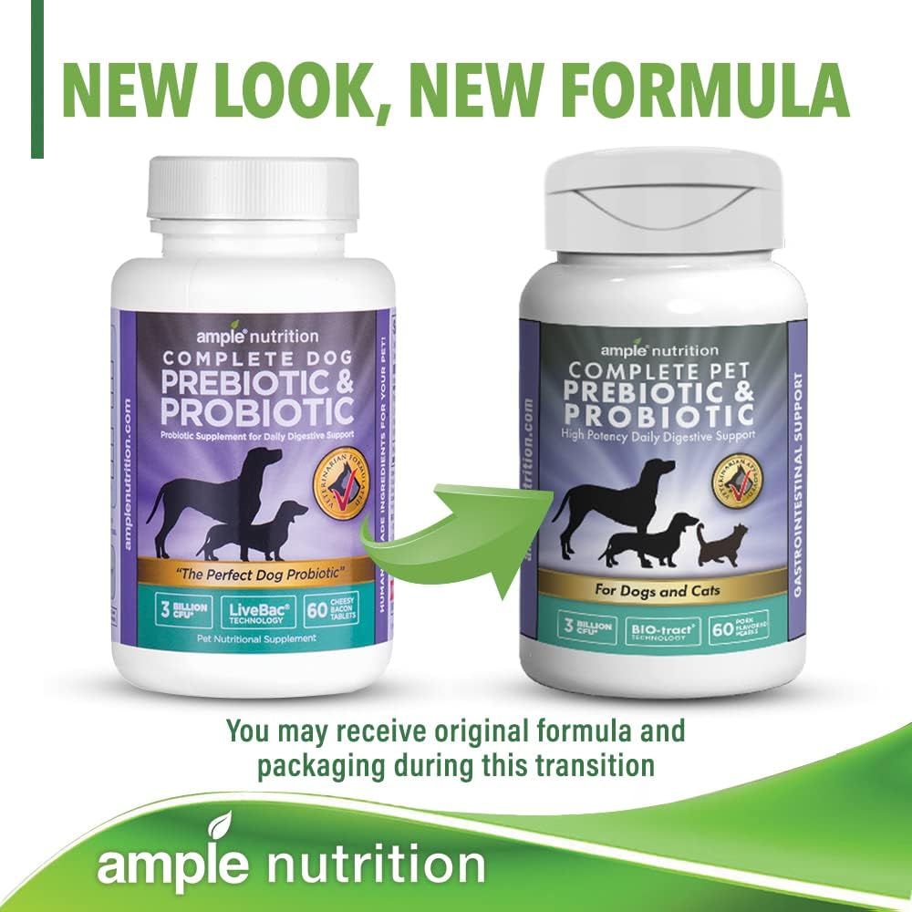 Nutrition Complete Pet Prebiotic + Probiotic for Dogs & Cats (60ct, Pork Flavoured Tablets) - görsel 2