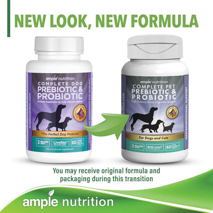 Nutrition Complete Pet Prebiotic + Probiotic for Dogs & Cats (60ct, Pork Flavoured Tablets)