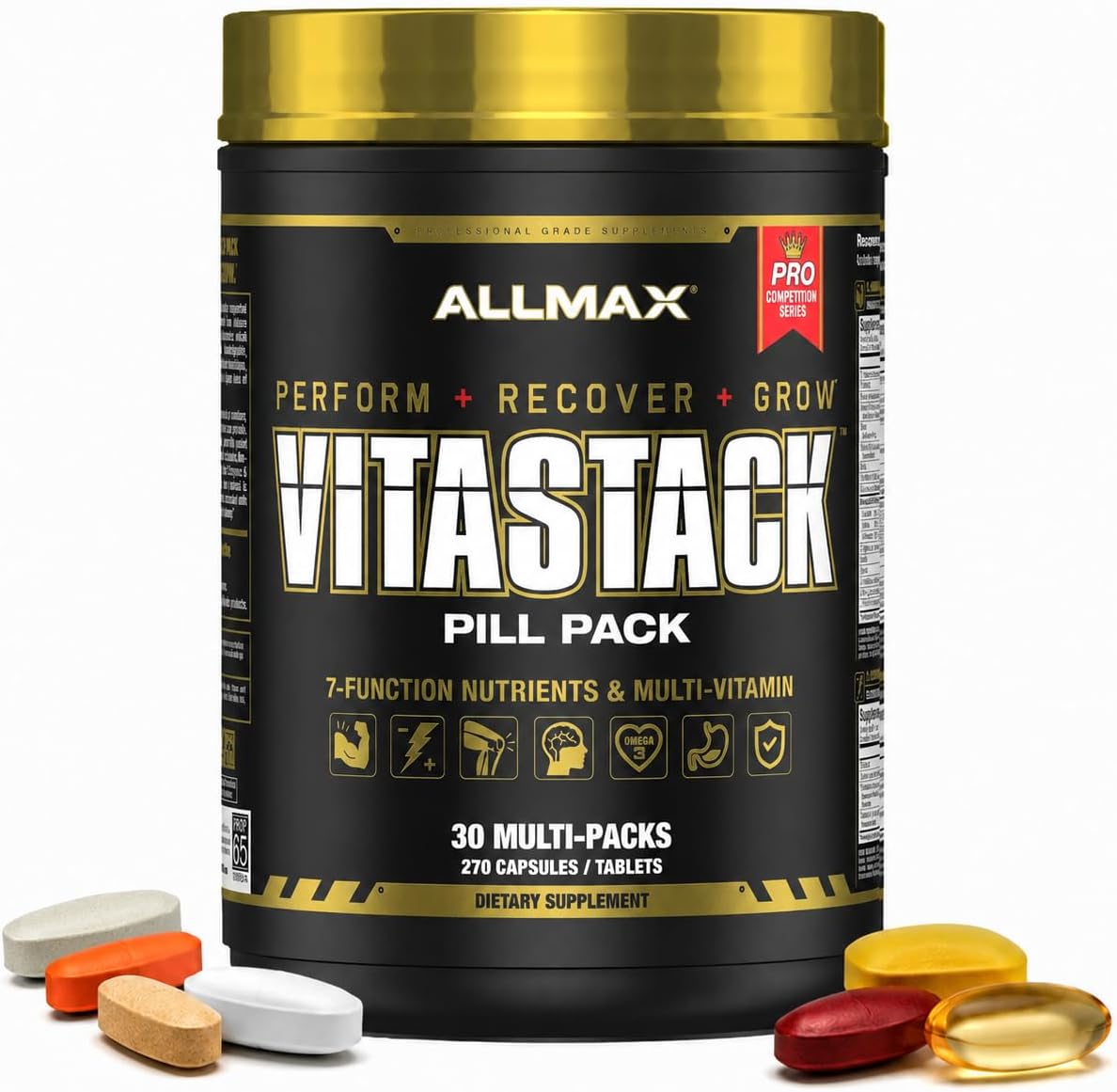 ALLMAX VITASTACK Multivitamin Sachets – 30 Daily Sachets with Omega-3, BCAAs & Enzymes - görsel 1