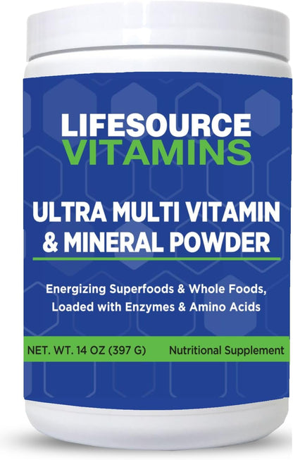LifeSource Vitamins Ultra Multi Vitamin & Mineral Powder – Whole Food Based – 30 Day Supply